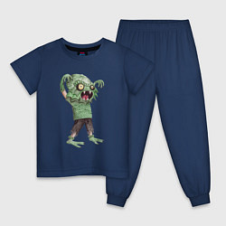 Пижама хлопковая детская Водяной зомби, цвет: тёмно-синий