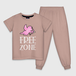 Пижама хлопковая детская Cupid free zone, цвет: пыльно-розовый