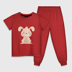Пижама хлопковая детская Зайчишка, цвет: красный