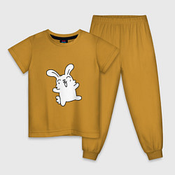 Пижама хлопковая детская Happy Bunny, цвет: горчичный