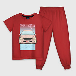 Пижама хлопковая детская Toyota Altezza stance alternative, цвет: красный