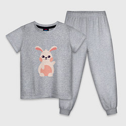 Пижама хлопковая детская Pink Bunny, цвет: меланж