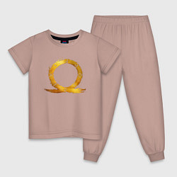 Пижама хлопковая детская Golden logo GoW Ragnarok, цвет: пыльно-розовый