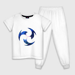 Пижама хлопковая детская Космический электро, цвет: белый