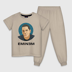 Пижама хлопковая детская Eminem поп-арт, цвет: миндальный