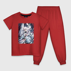 Пижама хлопковая детская Юкито Орикаса арт - Семёрка идолов, цвет: красный