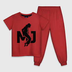 Пижама хлопковая детская MJ Music, цвет: красный