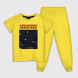 Пижама хлопковая детская Pac-Man на ZX-Spectrum, цвет: желтый