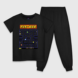 Пижама хлопковая детская Pac-Man на ZX-Spectrum, цвет: черный