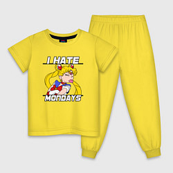 Пижама хлопковая детская Ненавижу понедельник Бани Цукино, цвет: желтый