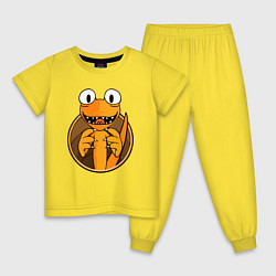Пижама хлопковая детская Радужные друзья: Оранжевый, цвет: желтый