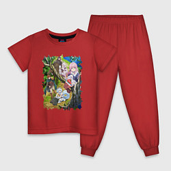 Пижама хлопковая детская Маг целитель тим, цвет: красный