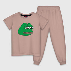 Пижама хлопковая детская Лягушонок Пепе-Frog Pepe, цвет: пыльно-розовый