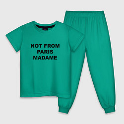 Пижама хлопковая детская Not from Paris madame, цвет: зеленый