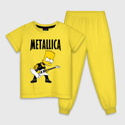 Пижама хлопковая детская Металлика Барт Симпсон, цвет: желтый