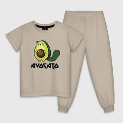 Пижама хлопковая детская Avocado - AvoCATo - Joke, цвет: миндальный