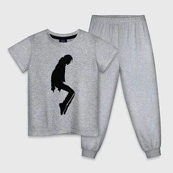 Пижама хлопковая детская Силуэт Майкла Джексона - Minimalism, цвет: меланж