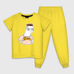 Пижама хлопковая детская Зумeр, цвет: желтый