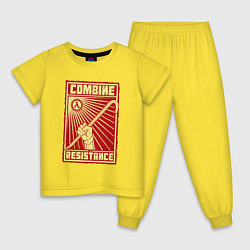 Пижама хлопковая детская Сопротивление комбайнам, цвет: желтый