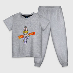 Пижама хлопковая детская Сноубордист зай, цвет: меланж