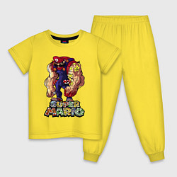Пижама хлопковая детская Cупер Марио, цвет: желтый