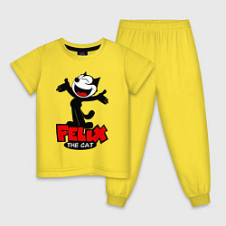 Пижама хлопковая детская Happy Cat Felix, цвет: желтый