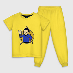 Пижама хлопковая детская Spoke - vault boy, цвет: желтый