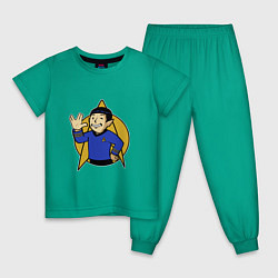 Пижама хлопковая детская Spoke - vault boy, цвет: зеленый