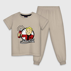 Пижама хлопковая детская Vault boy - nuka cola, цвет: миндальный