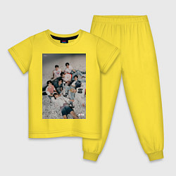 Пижама хлопковая детская Stray Kids Maxident, цвет: желтый