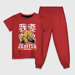 Пижама хлопковая детская Зеницу истребитель демонов, цвет: красный