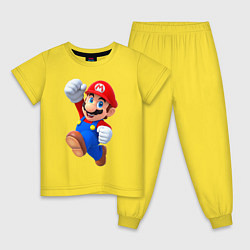 Пижама хлопковая детская Мaрио, цвет: желтый