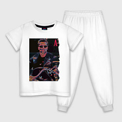 Пижама хлопковая детская Arnold Schwarzenegger - movie star, цвет: белый