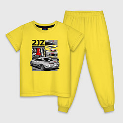 Пижама хлопковая детская Toyota Supra mk4 2JZ, цвет: желтый