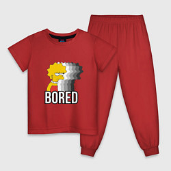 Пижама хлопковая детская Лиза Симпсон - bored, цвет: красный