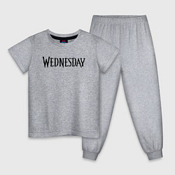 Пижама хлопковая детская Logo black Wednesday, цвет: меланж