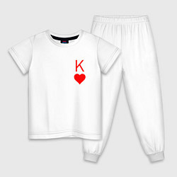 Пижама хлопковая детская Король арт, цвет: белый