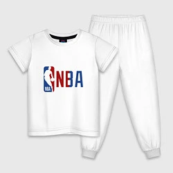 Пижама хлопковая детская NBA - big logo, цвет: белый