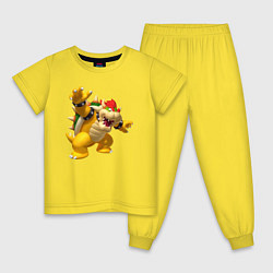 Пижама хлопковая детская Боузер, цвет: желтый