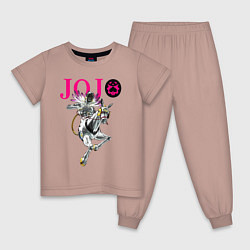 Пижама хлопковая детская Made in heaven - стенд Энрико Пуччи - Jojo - part, цвет: пыльно-розовый