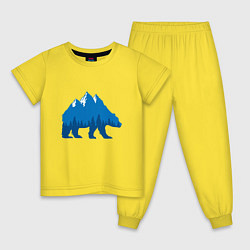Пижама хлопковая детская Bear mountains, цвет: желтый