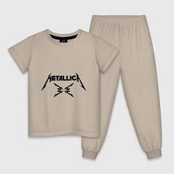 Пижама хлопковая детская Metallica, цвет: миндальный