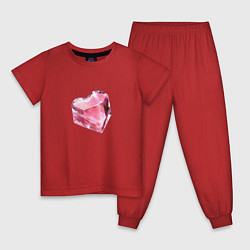 Пижама хлопковая детская Рубиновое сердце, цвет: красный