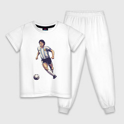 Пижама хлопковая детская Maradona football, цвет: белый