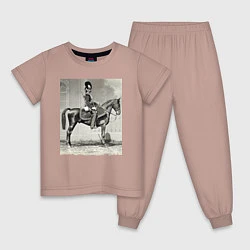 Пижама хлопковая детская Конный гренадер, цвет: пыльно-розовый