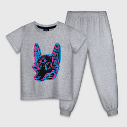 Пижама хлопковая детская Space Coyote, цвет: меланж
