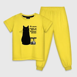 Пижама хлопковая детская Кот Бегемот и примус, цвет: желтый