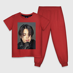 Пижама хлопковая детская Handsome Jimin, цвет: красный