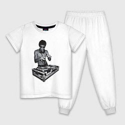 Пижама хлопковая детская DJ Bruce Lee, цвет: белый