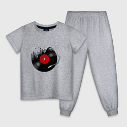 Пижама хлопковая детская Vinyl city, цвет: меланж